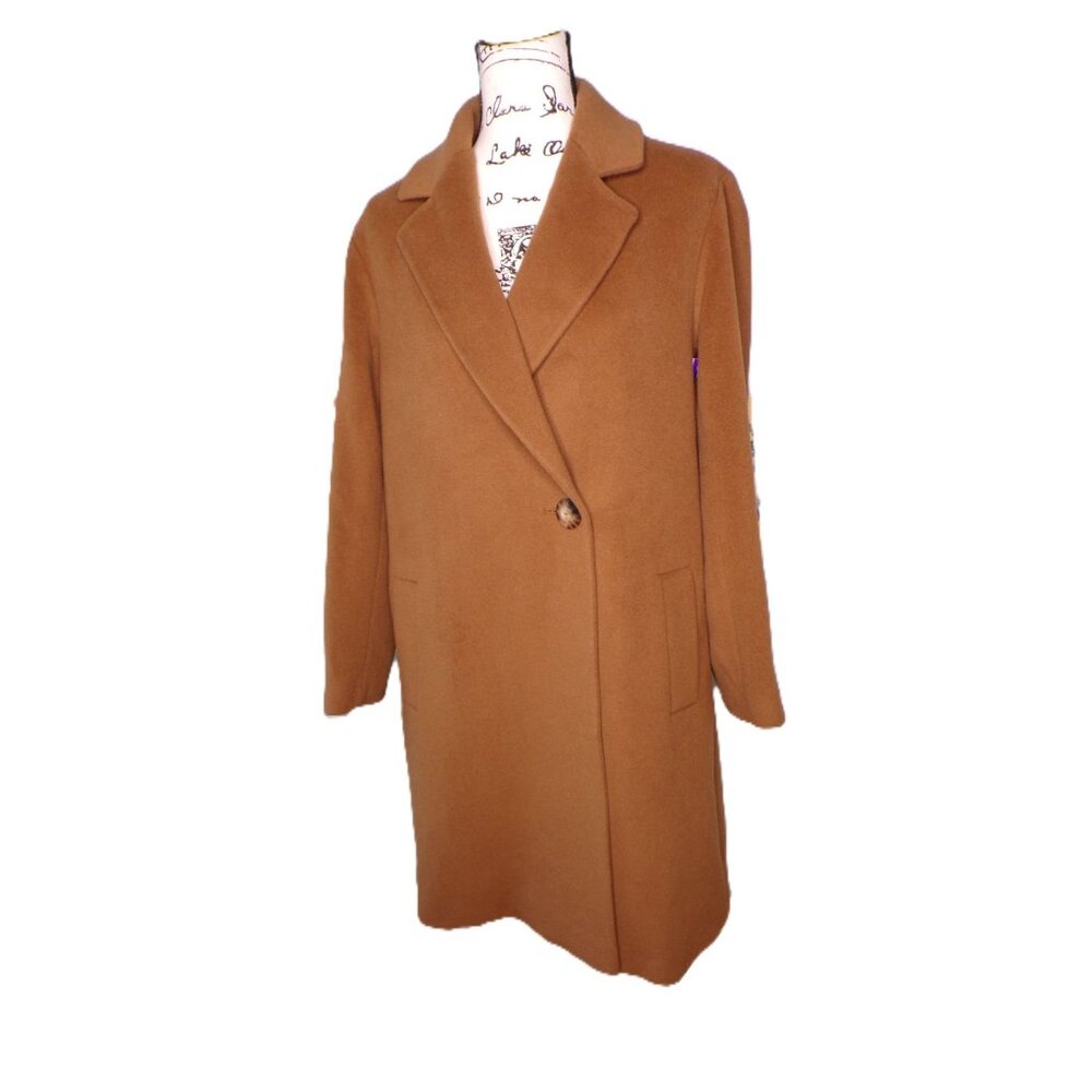 🆕FLEURETTE Luxe Wool Blend Coat Camel 10 - Picture 2 of 11